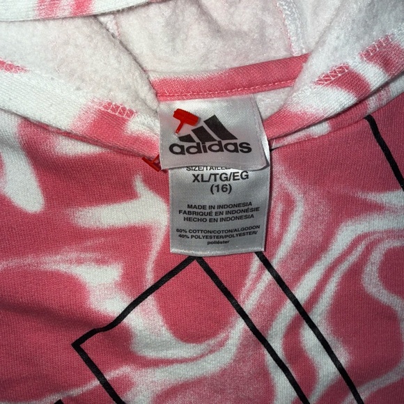 Adidas Kids Swirl Pattern Pink Hoodie - Picture 3 of 3